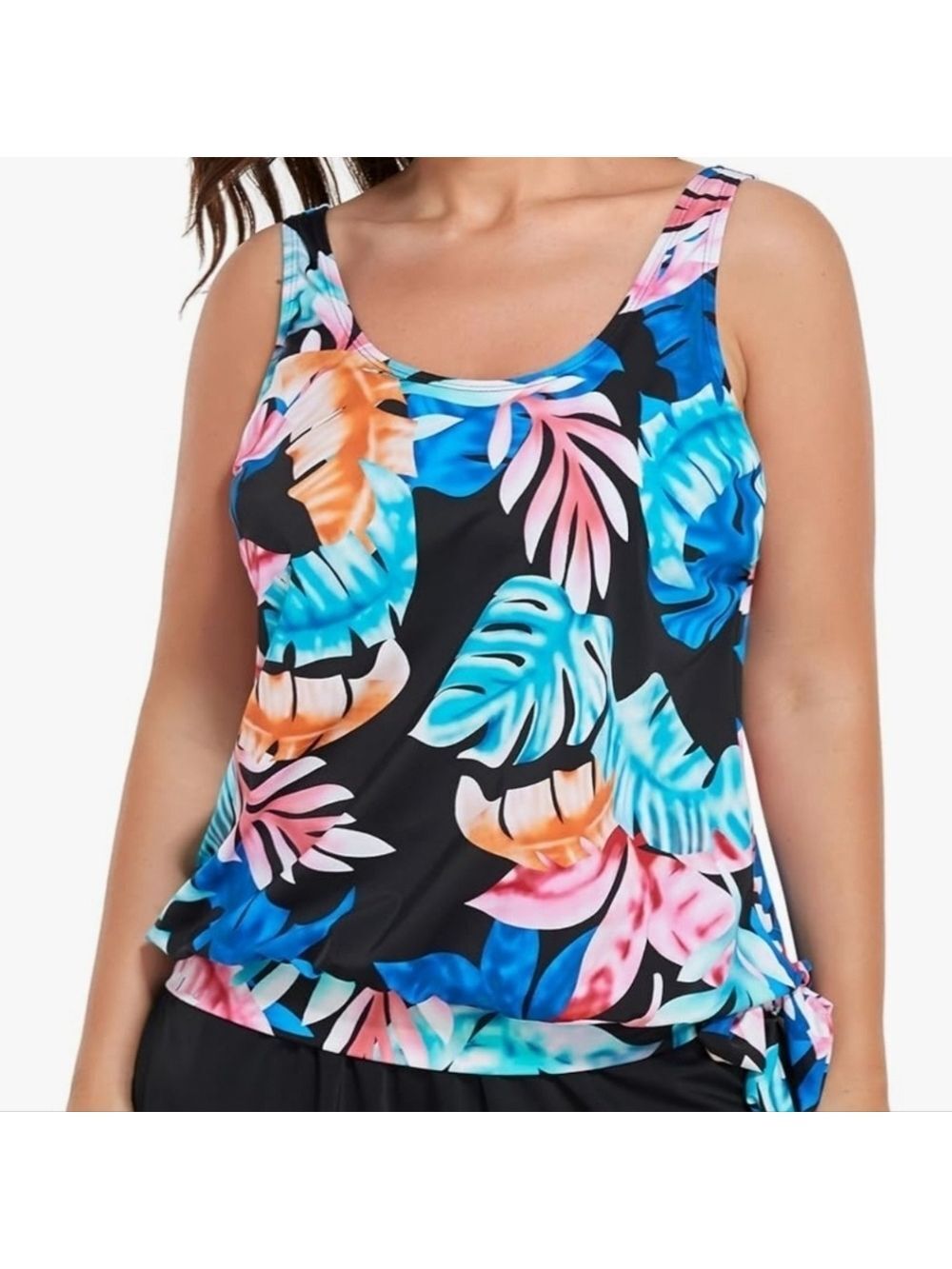 Fullfitall Women Plus Size Tankini Top Printed Swimwear  NWT Size 20